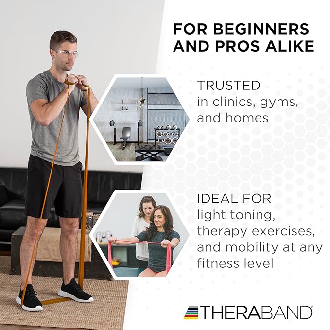 THERABAND Resistance Band, Black, Special Heavy, 50-Yard Roll, Latex Elastic Band for Exercise - Bloomnest