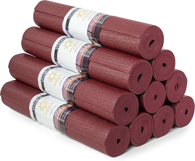 Sunshine Yoga Voyage Yoga Mat, 10 Pack, 72" x 24" Professional Studio and Gym Bulk Yoga Mats, 5mm Thick, Durable, Anti-Tear, Non Slip Fitness and Exercise Mats - Bloomnest