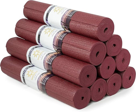 Sunshine Yoga Voyage Yoga Mat, 10 Pack, 72" x 24" Professional Studio and Gym Bulk Yoga Mats, 5mm Thick, Durable, Anti-Tear, Non Slip Fitness and Exercise Mats - Bloomnest