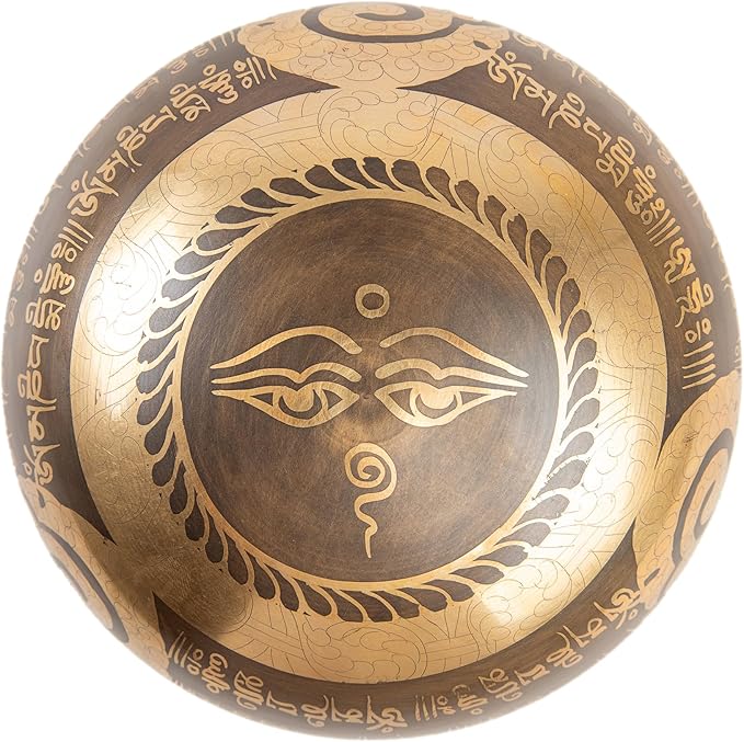 Tibetan Singing Bowl Set - 5" Plain Sound Bowl with Gift Box - Easy To Play for Beginners - Authentic Handcrafted Mindfulness Meditation Chakra Healing Holistic Sound 7 by Himalayan Bazaar - Bloomnest