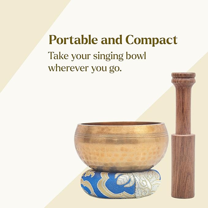 Tibetan Singing Bowl Set - Authentic Cuencos Tibetanos for Sound Healing, Meditation & Chakra Balancing - Includes Random Color Cushion, Mallet-Unique Spiritual Gifts for Women and Men 3.75" Bowl - Bloomnest
