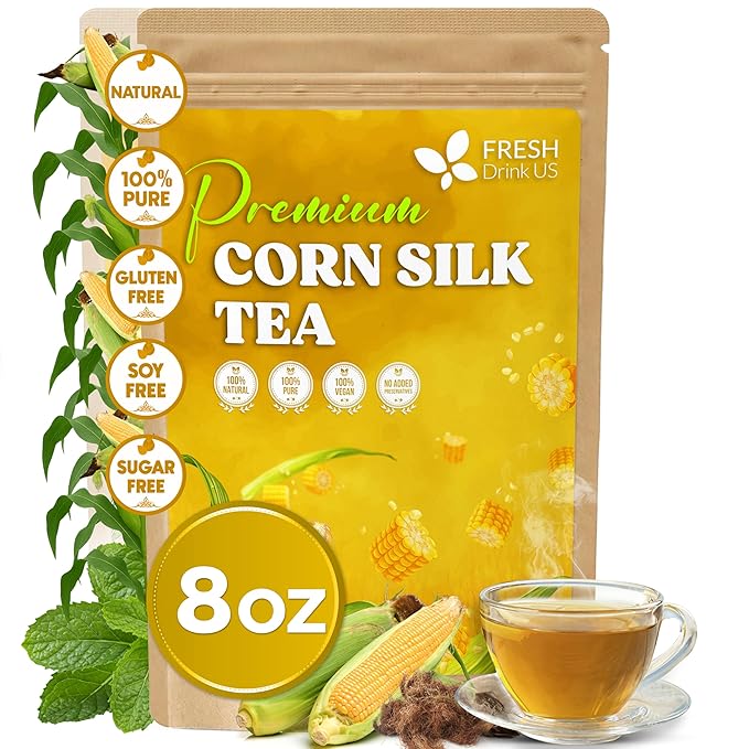 FreshDrinkUS, Dried Corn Silk 8oz | Premium Whole Corn Silk for Tea & Herbal Infusions | Naturally Air-Dried, Non-GMO, Caffeine-Free | Perfect for Daily Herbal Tea, DIY Blends & Natural Brewing - Bloomnest