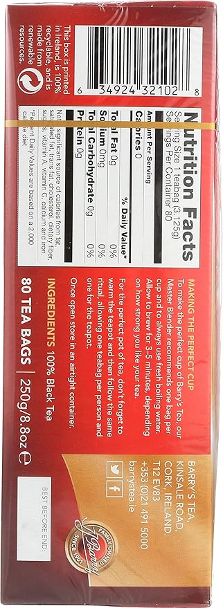Barry's Tea Gold Blend irish, 80 Count (Pack of 3) (01226422) - Bloomnest