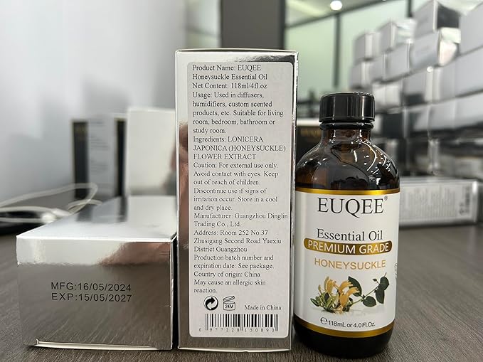 EUQEE Honeysuckle Essential Oil 118ml Pure Honeysuckle Oil Premium Essential Oil - with Glass Dropper Great for Diffuser, DIY Soap, Candle Making - 4Fl. OZ - Bloomnest