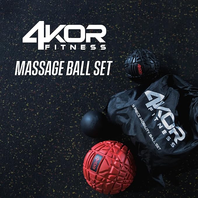 4KOR Massage Balls for Trigger Point Therapy - Myofascial Release Ball - Muscle Relief for Back, Neck, Shoulder, Foot Pain - Fitness Massage Balls for Mobility - Deep Tissue Release Ball - Bloomnest