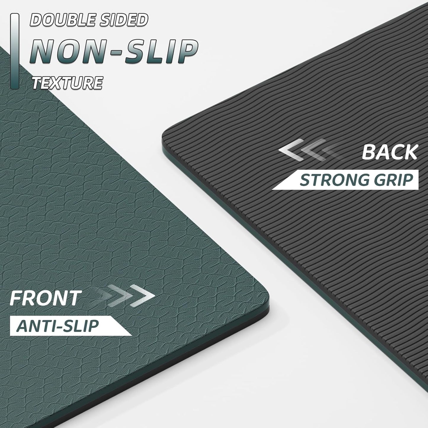 ILILI Yoga Mat 10mm Extra Thick and 193cm Extra Long, 76x28×0.4 Inch, Double Color Non-Slip TPE Material, Easy Carrying with Strap, Ideal for Yoga, Pilates, Floor Exercise, Home and Outdoor Use, Eco Friendly