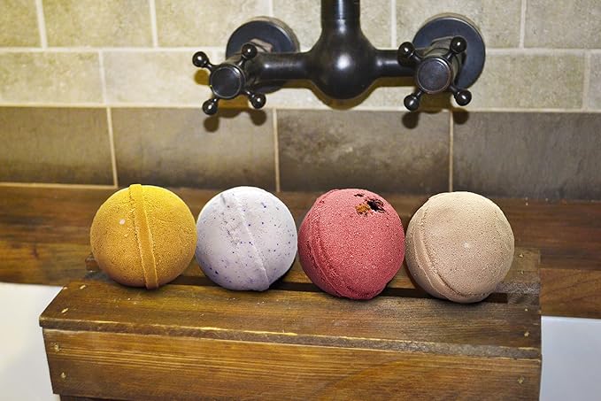 Legends Creek Farm, Goat Milk Botanical Bath Bomb Bundle, Shea Butter & Sunflower Oil, Hydrate and Relax, 18 Oz Total (4-Pack) (Madagascar Vanilla, Sandalwood Patchouli, Wild Jasmine Rose, & Lavender) - Bloomnest
