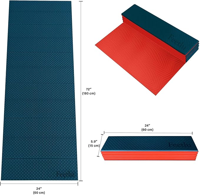 Foldable Yoga Exercise Mat – Lightweight, Anti-Slip, and Easy to Store for Yoga, Pilates, Home Workouts, and Floor Exercises