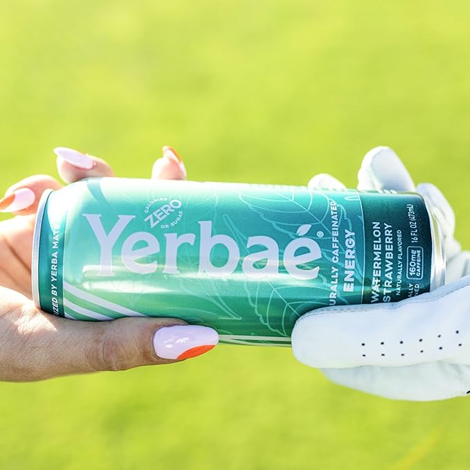 Yerbaé Watermelon Strawberry Functional Energy Drink - 0 Sugar, 0 Calories, 0 Carbs. Yerbae is Energized by Yerba Mate, Plant-Based, Healthy Alternative to Sugary Energy Drinks, 16oz cans (12 Pack) - Bloomnest