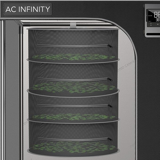 AC Infinity Herb Drying Rack, 4-Layer Hanging Mesh Net for Plants, Seeds, and Buds, 24" Diameter Fit in Grow Tents Closets Hydroponics - Bloomnest