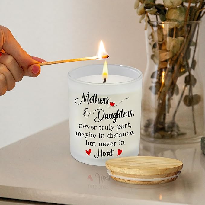 TEEZWONDER Birthday Gifts for Mom from Daughter - Long Lasting Vanilla Lavender Candle 10 oz - Mothers Day Birthday Gifts for Mom Mother Mama Grandma, Mother Daughter Gift, Scented Candles for Women