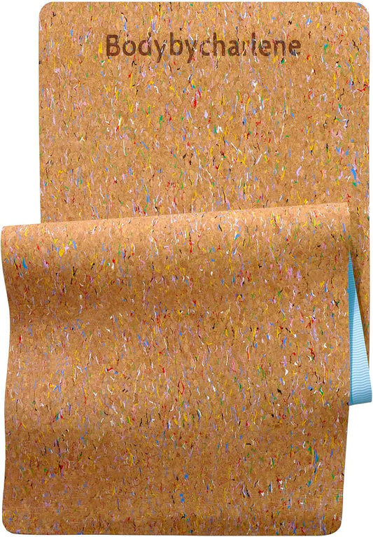 Air Cork Yoga Mat - Bodybycharlene - Non Slip, Anti Skid Cork Surface with TPE Backing - 71"X24"X10mm Thick Yoga Mats!