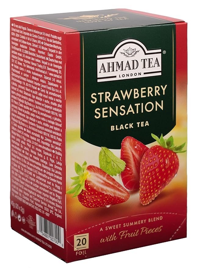 Ahmad Teas - Strawberry Black Tea 1.4oz - 20 Tea Bags - Bloomnest
