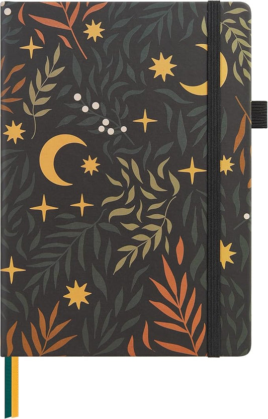 &And Per Se Dotted Journal Notebook, A5 Hardcover Bullet Dotted Journal, 160 Pages 100 gsm Thick Paper, 3 Sheets of Stickers Included - 5.7'' x 8'' (Lunar Leaf)