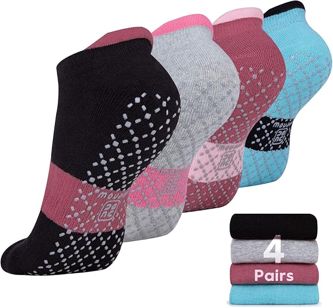 unenow Unisex Non Slip Grip Socks with Cushion for Yoga Pilates Barre Home & Hospital - Bloomnest