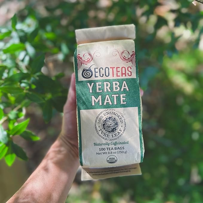 ECOTEAS Premium Organic Yerba Mate Tea Bags – Natural Energy & Detox Herbal Tea – Coffee Alternative - Kosher, Non-GMO, Gluten-Free - 100 Unsmoked Bulk Bags, 8.8 oz (Pack of 2) - Bloomnest