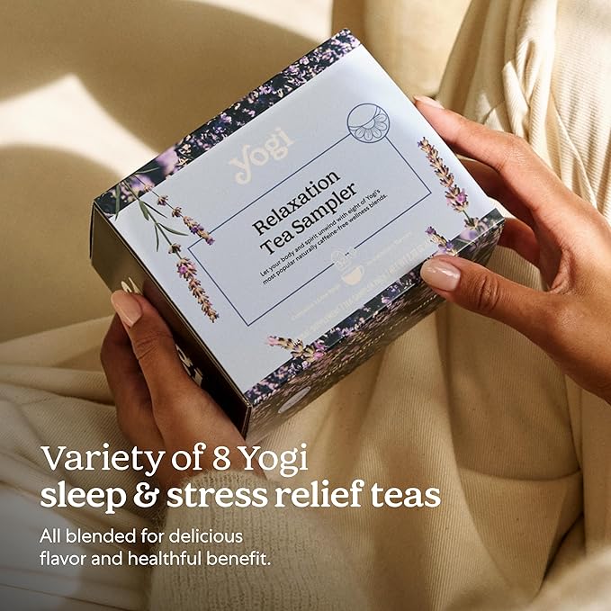 Yogi Relaxation Sampler Box (32 Tea Bags) - 8 Favorite Herbal Teas for Stress Relief & Sleep - Organic & Caffeine Free - Bloomnest