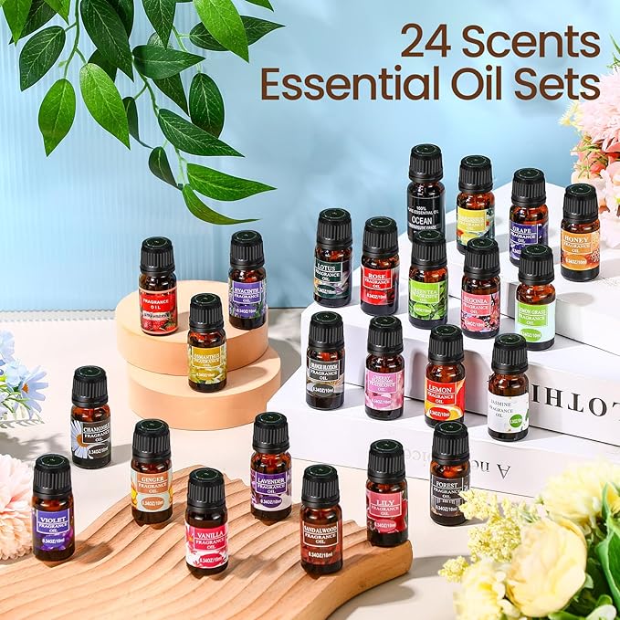 Nuanchu 72 Pcs Essential Oils Set 10ml Natural Essential Oils Aromatherapy for Home Massage Essential Oil for Diffuser Humidifier Aromatherapy Oils for Candle Bath Bombs Making - Bloomnest