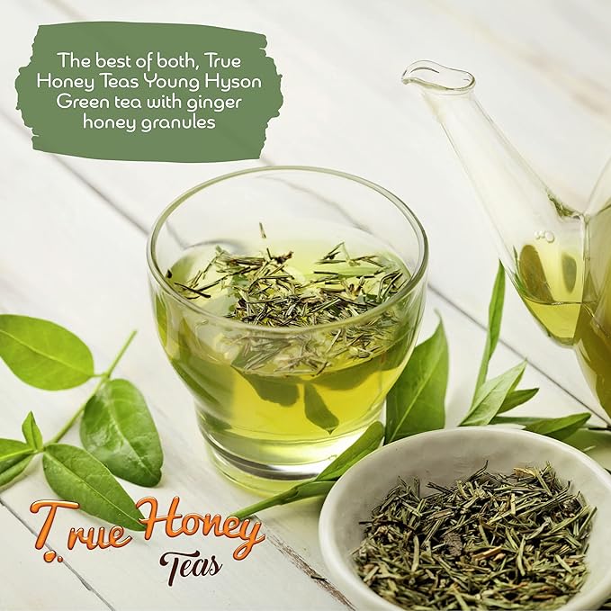 True Honey Green Tea Bags - Honey Crystals Blended in Every Sachet - Supportive Heart Antioxidants - All Natural Contains Caffeine Tea Bag 24 Count - Bloomnest