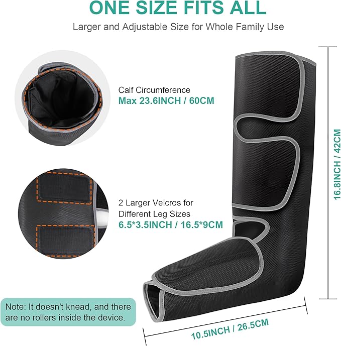 Medcursor Air Compression Leg Massager, Calf and Foot Massager for Circulation and Swelling Relief, Adjustable Massage Boots for Home Office Use - 3 Modes, 3 Intensities, 2 Timers, No Heat - Bloomnest