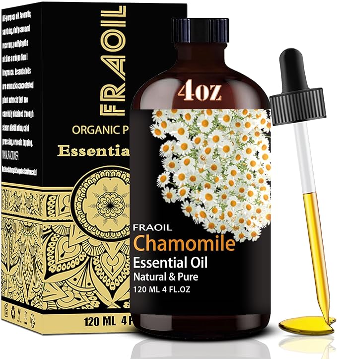 Chamomile Essential Oil, Chamomile Oil 4 Fl Oz 120ML for Diffuser Humidifier Yoga Cleaning DIY Candle Soap Making Perfume Gift for Women Essential Oils - Bloomnest