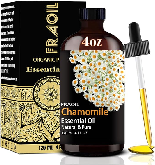 Chamomile Essential Oil, Chamomile Oil 4 Fl Oz 120ML for Diffuser Humidifier Yoga Cleaning DIY Candle Soap Making Perfume Gift for Women Essential Oils - Bloomnest