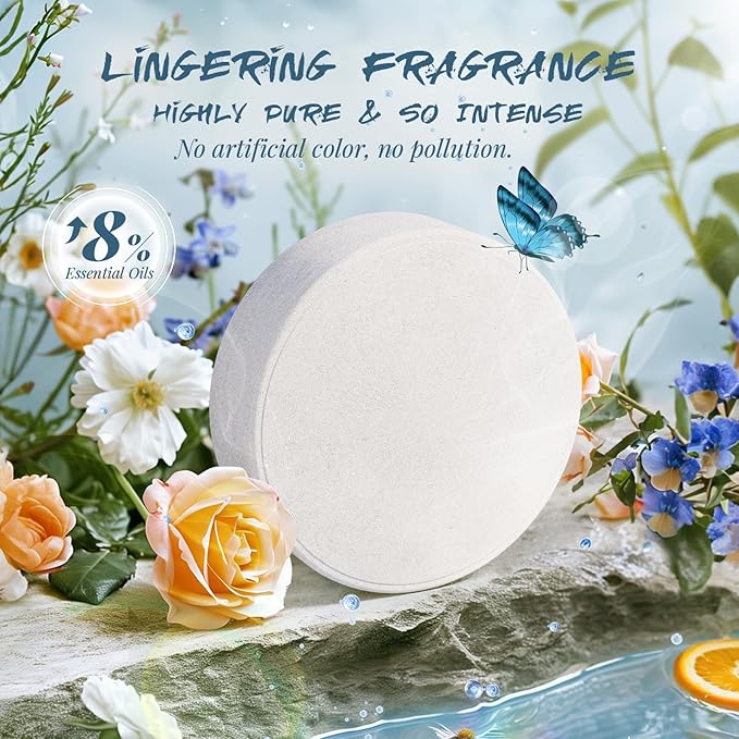 Shower Steamers Aromatherapy, 8% Natural Essential Oils, Women/Men Spa Steamer, Lingering Intense Aroma, Soothing Stress Relief, Body&Soul Relaxing Bath Bombs, Stocking Stuffer for Friend/Family - Bloomnest