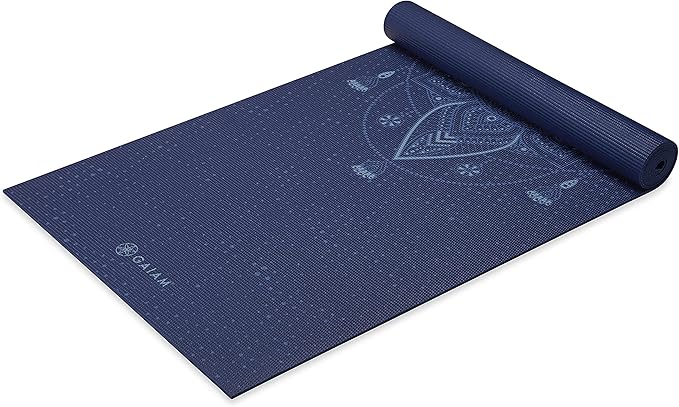 Gaiam Yoga Mat - Premium 6mm Print Extra Thick Non Slip Exercise & Fitness Mat for All Types of Yoga, Pilates & Floor Workouts (68"L x 24"W x 6mm Thick) - Bloomnest