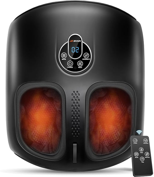 Shiatsu Foot Massager Machine with Heat : Deep Kneading Foot Massager with Vibration & Compression for Plantar Fasciitis & Neuropathy - for Women & Men,Relax for Home Office Use (Black) - Bloomnest