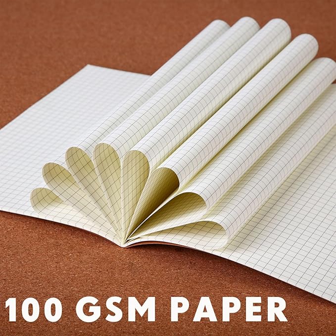 Mimorou 100 Pcs Journals Notebooks Bulk - Kraft Softcover A5 Small Notebooks 5.5 Inch x 8.3 Inch Notepads with 60 Page 30 Sheet for Writing Sketch Travel Office Supplies(Brown,Grid) - Bloomnest