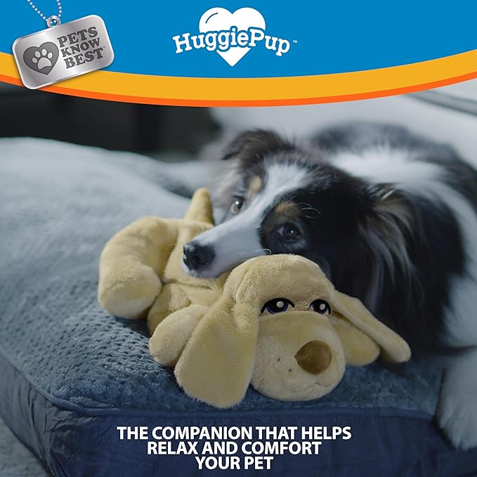 HuggiePup by Pets | Comfort Companion with Heartbeat Sleep Aide for Dogs & Puppies, Heating for Calming Relief Day or Night, Crate & Behavioral Training Essential Breeds | Golden - Bloomnest