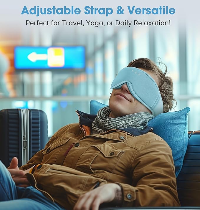BambooCotton 3D Bluetooth Sleep Mask, LC-dolida 2025 New Sleep Headphones, Wireless Comfort, Sustainable Luxury for Better Sleep - Bloomnest