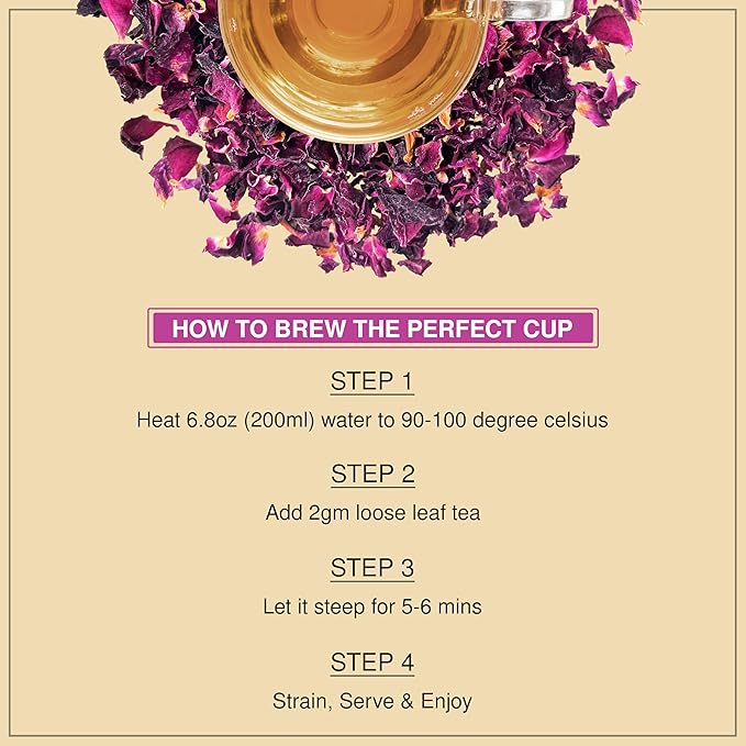 BREWIX, Pure Dried Rose Petals Loose Tea (25+ Cups,1.76oz/50g) Edible Flowers for Cocktails,Garnishing & Drinks, Tea,Baking,Desserts,Bread,Cake,Bath,DIY Skincare Edible Rose Petals in Resealable Bag - Bloomnest