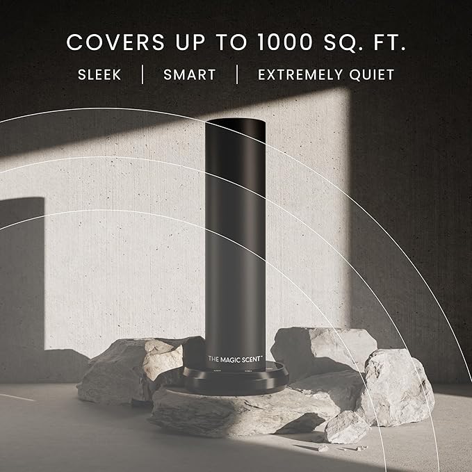 The Magic Scent Bluetooth Tower Diffuser Home & Office - Smart Ultra-Quiet for Home & Hotel - Waterless Cold-Air Programmable Professional Diffuser Machine - Essential Aroma Oil Included - Bloomnest