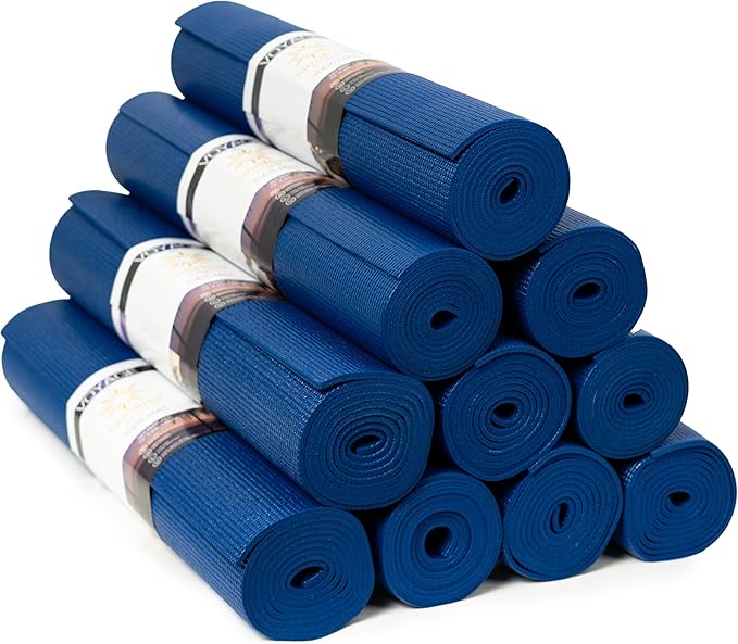 Sunshine Yoga Voyage Yoga Mat, 10 Pack, 72" x 24" Professional Studio and Gym Bulk Yoga Mats, 5mm Thick, Durable, Anti-Tear, Non Slip Fitness and Exercise Mats
