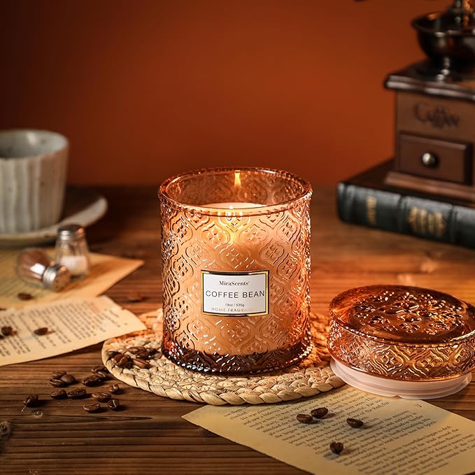 Coffee Scented Candles, Large Natural Soy Candle, 88 Hours Burning Time, Decorative Candles in Glass, Candle Gifts for Women, 19oz - Bloomnest