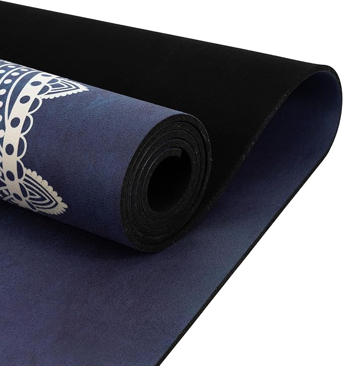Yvonne Mandala Majesty Yoga Mat - 4mm (1/6”) Thick, Non-Slip, Eco-Friendly Natural Rubber, Ultra Grip, Durable & Sweat-Resistant for Home, Studio & Hot Yoga – Free Carrying Strap Included - Bloomnest