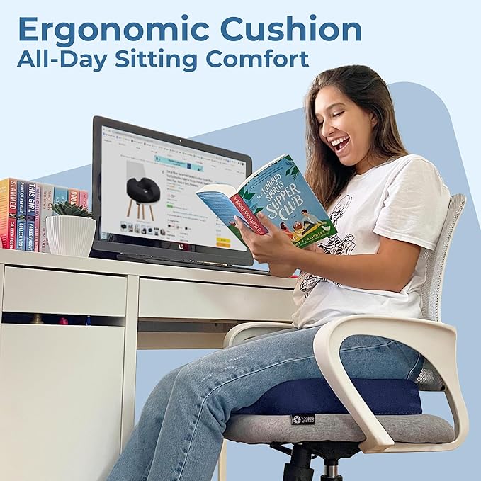 5 STARS UNITED Donut Pillow Hemorrhoid Tailbone Cushion – Large Cushion for Pain Relief – Coccyx, Prostate, Sciatica, Pelvic Floor, Pressure Sores, Pregnancy, Postpartum Recovery, Blue - Bloomnest