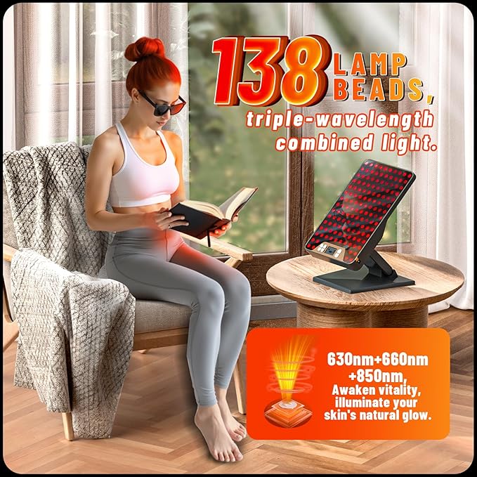 Red Light Therapy Device,Portable LED Red Infrared Light Device with 630nm, 660nm & 850nm Combination Light for Face and Body, 9 Adjustable Timer Settings, Adjustable Angle, Includes Goggles,Black Bloomnest