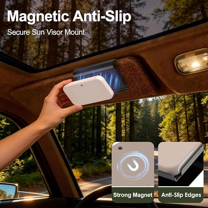 Car Air Freshener, 2-in-1 Stone Car Freshener with Visor Clip & Hanging Scent Diffuser, Natural Scent Stone Diffuser, Long-Lasting Odor Eliminator for Car or Home, Smooth Amber - Bloomnest