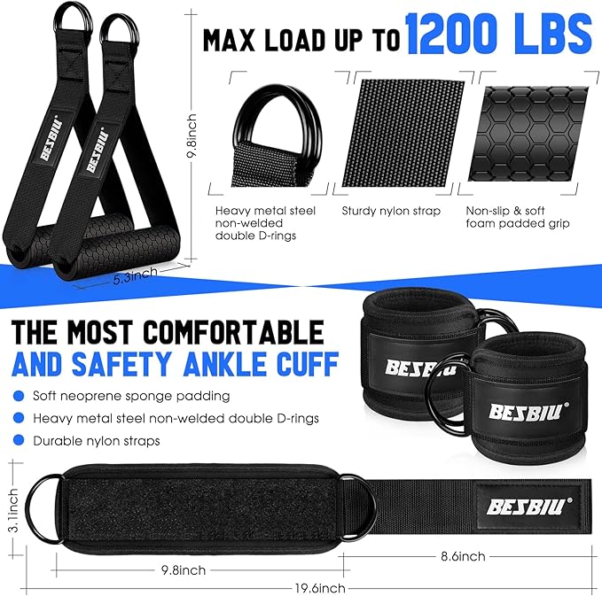 Heavy Resistance Bands for Working Out, 300lbs/360lb/420lb Exercise Bands Workout Bands with Handles, Door Anchor, Ankle Straps, Home Gym Workout Equipment for Men Fitness Strength Training Stretching - Bloomnest