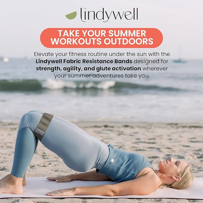 Lindywell Fabric & Exercise Bands for Women & Men - Resistance Bands for Working Out, Including Glute Activation, Strength Training, Physical Therapy - Durable, Non-Slip & Perfect for Home Or Gym Use - Bloomnest