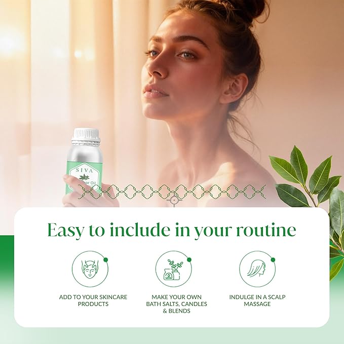 Siva Camphor Essential Oil - 16 Fl Oz – 100% Natural Camphor Oil - for Diffuser, Face, Skin Care, Aromatherapy, Hair Care, Scalp and Body Massage SIVAOrganics