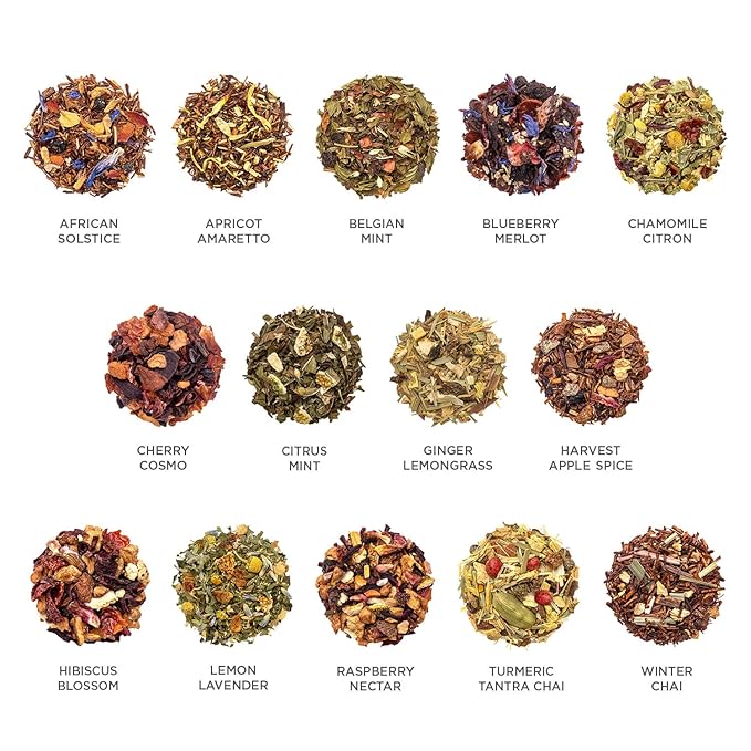 Tea Forte Herbal Tea Assortment Single Steeps Loose Leaf Premium Tea Gift Set Sampler, 28 Count, 2 of Each Assorted Blends Pre-Portioned Single Serve Pouches, Steeps 12 oz - Bloomnest