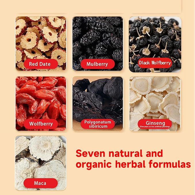 Ginseng Seven Treasure Herbal Tea, Organic Kidney Detox & Cleanse Blend for Women & Men, 7 Natural Ingredients Herbal Formula, 20 Bags, 1 Pack - Bloomnest