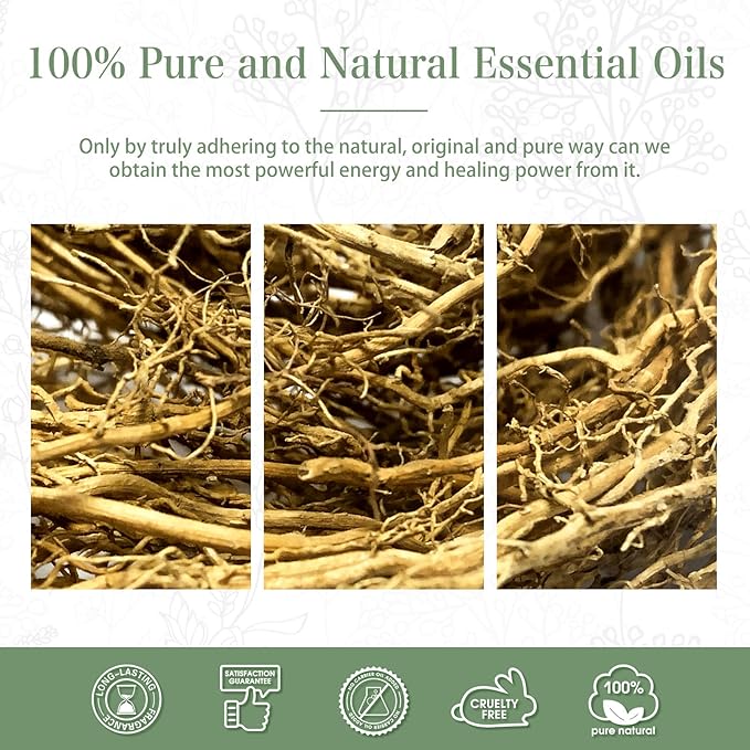 Vetiver 3.38fl.oz Essential Oil, PHATOIL Pure Aromatherapy Oils for Diffuser, Humidifier, Perfect for DIY Soap, Candle, Bath Bombs Making(100ml) PHATOIL