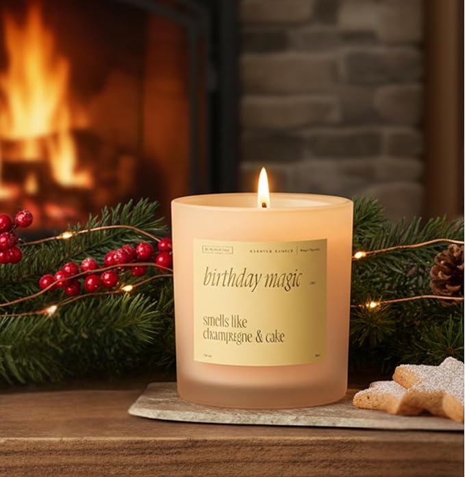 Benevolence LA Birthday Magic Scented Candles | 10 oz, 40-50 Hour Burn | Gifts for Women | Celebration Candle for Best Friend, Mom | Unique Womens Birthday Gift - Smells Like Champagne & Cake - Bloomnest