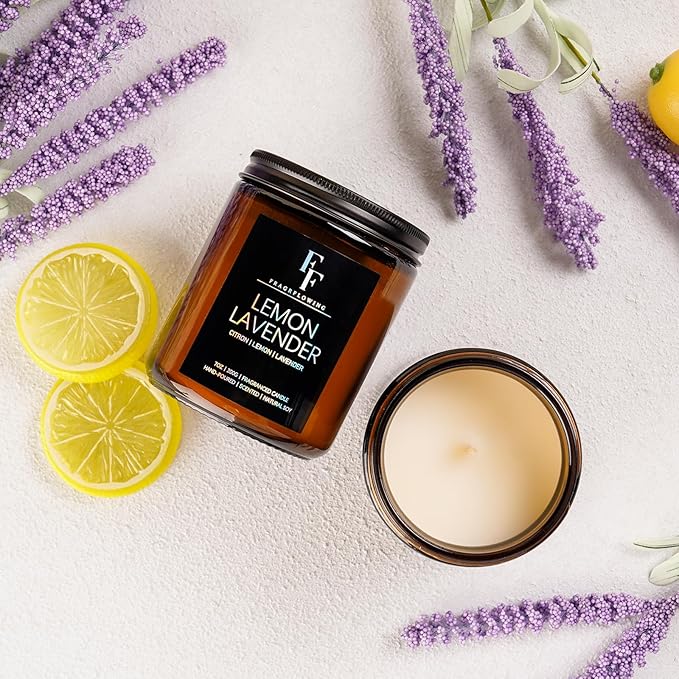 Scented Candles for Home Scented Aromatherapy Candles, 4 Pack 28 Oz Soy Wax Candle Gift Set for Women Men (Lemon Lavender/Vanilla Sugar/Sandalwood Rose/Moroccan Amber) - Bloomnest
