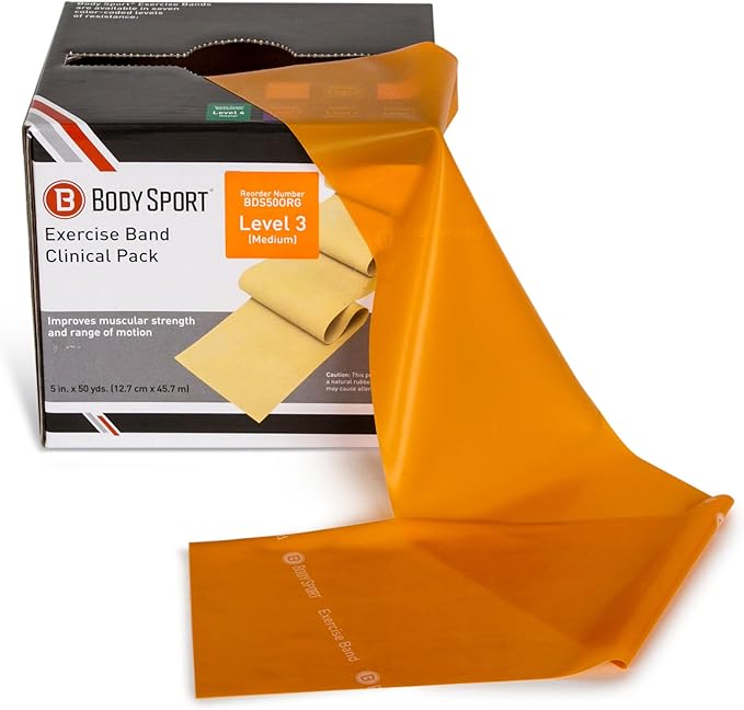 Body Sport Exercise Bands - Resistance Bands in 50 yard Rolls for Fitness, Stretching, or Physical Therapy - Bloomnest