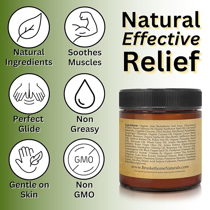 Relief Arnica Cream Natural Lotion for Effective Sore Muscle Relief | Arnica Bruise Cream with Lemongrass & Eucalyptus Essential Oils | Best Massage Lotion for Massage Therapy – 2 Pack - Bloomnest